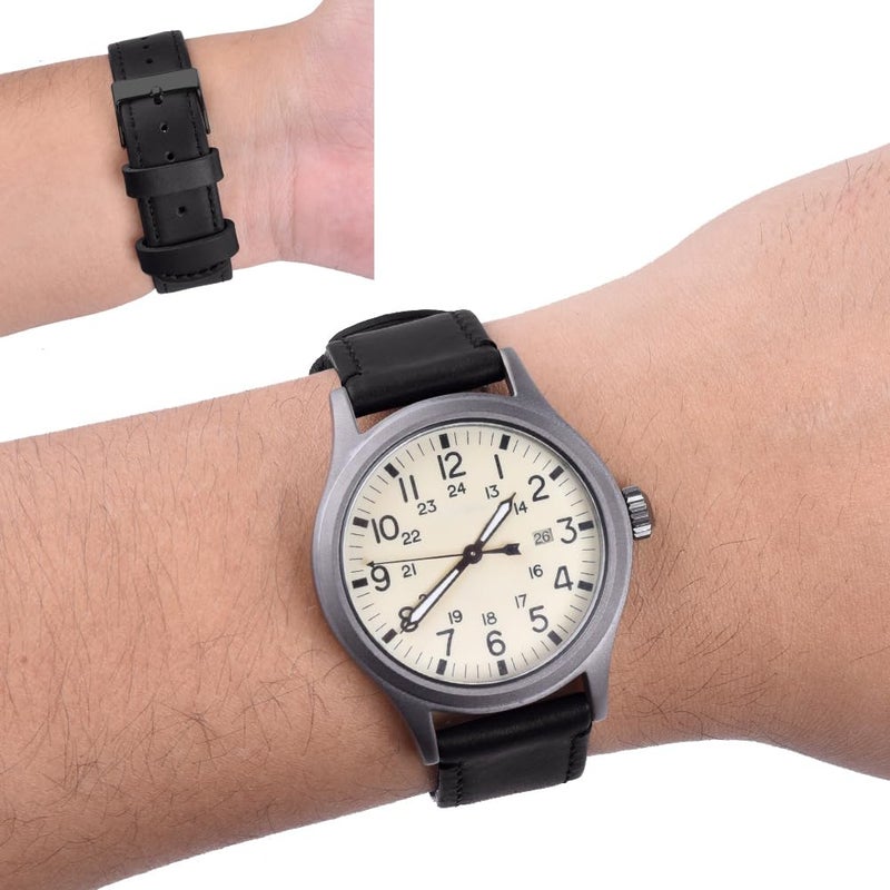 Ritche Leather Watch Strap with Quick Release Pins, 24mm Replacement Watch Band for Men and Women, Fits Smartwatches & Traditional Watches - Image 3